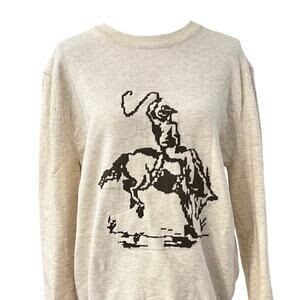 NEW Abercrombie Western Rodeo Cowboy Sweater L Brown Oatmeal A&F Men's Women's